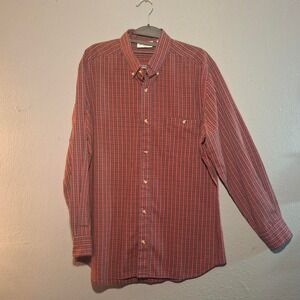 Trent red and black plaid long sleeve button-up